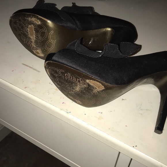 Charles by Charles David Black peep toe heels - Picture 4 of 5